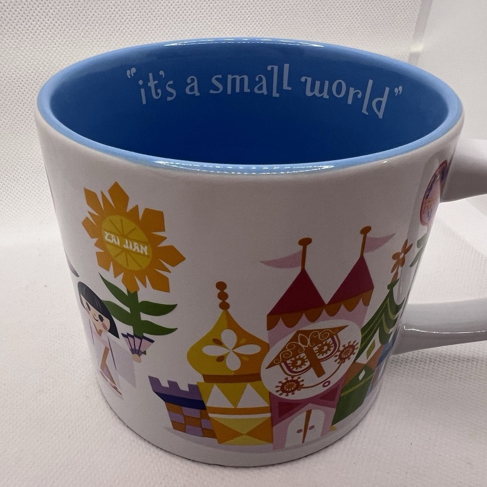 Disney Parks It's A Small World Mug 16oz Ceramic Goodbye Mary Blair Coffee Cup